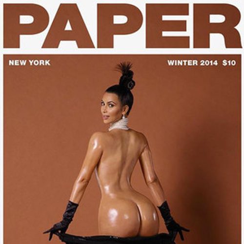 A Nude Kim Kardashian Covers “Paper” Magazine While A Champagne Glass Sits On Her Ass (Pictures)