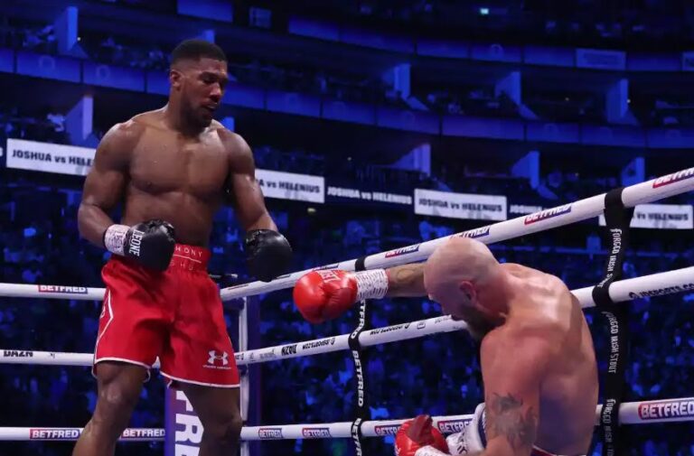 Anthony Joshua Beats Helenius to Secure First knockout win in Three Years