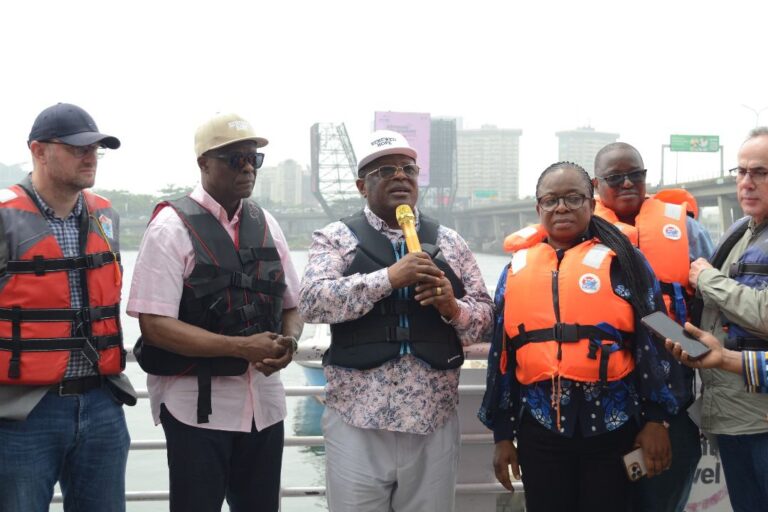 PHOTOS: Edun, Umahi Use LASWA Facilities, Ferries To Inspect Third Mainland Bridge