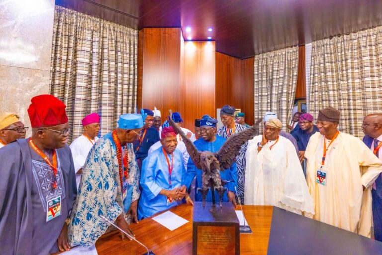 Tinubu Receives Fasoranti, Oba Falae, Osoba, Daniel, Mimiko, other Afenifere Leaders, Promises Economic Prosperity