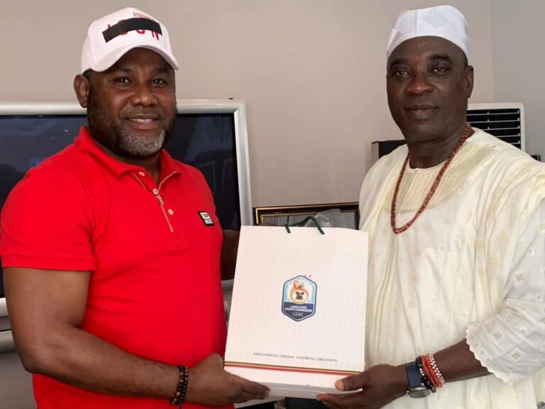Lagos Sports Commission DG, Lekan Fatodu, Pays Courtesy Visit to Legendary Fuji Icon, KWAM 1 for Partnership in Promoting Youth Engagement through Sports