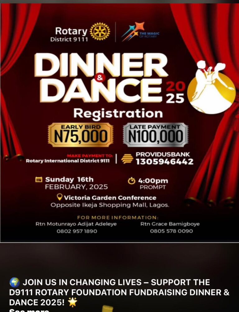 2025 Rotary Foundation Dinner and Dance takes Centre Stage in Lagos