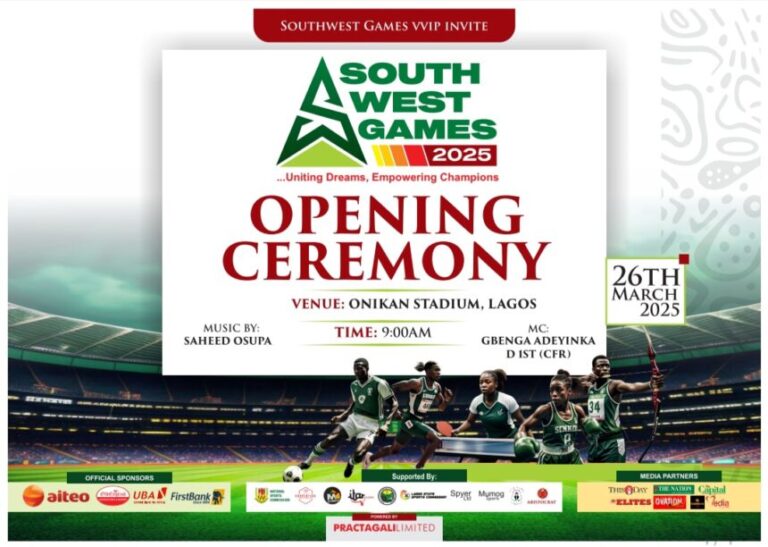 Invitation as Special Guest of Honour – South West Games 2025 Opening Ceremony