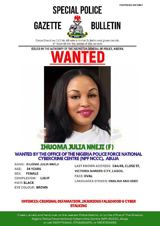Police Declare ABC Transport CEO’s Daughter, Ihuoma Nneji Wanted Over Alleged Cybercrime