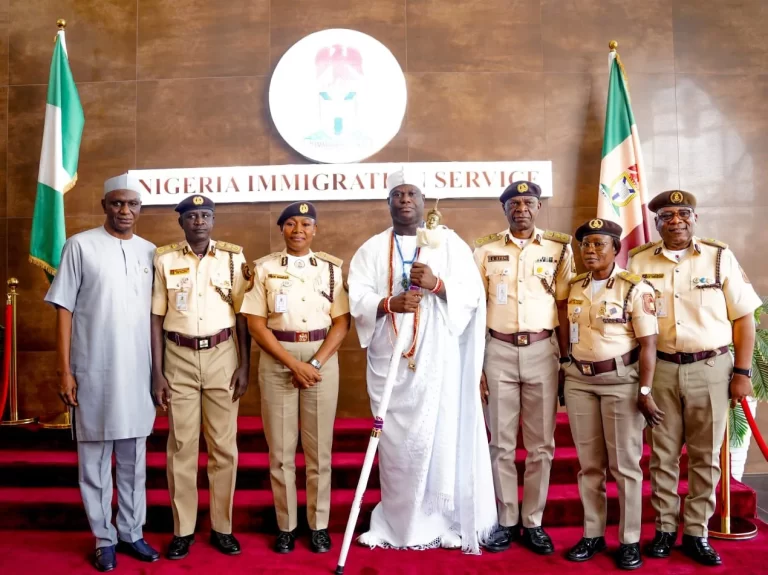 Ooni of Ife Visits NIS Headquarters in Abuja to Renew Diplomatic Passport, Commends Tinubu’s Reforms