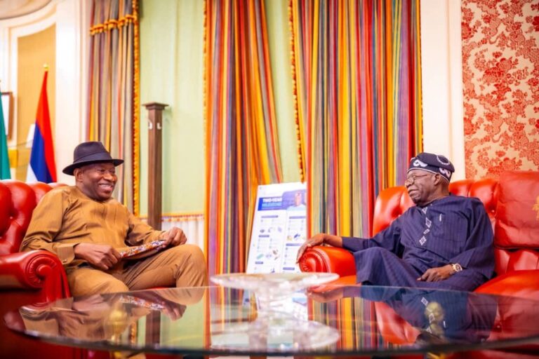 Tinubu Hosts Former President Goodluck Jonathan in Closed-Door Meeting at Aso Rock