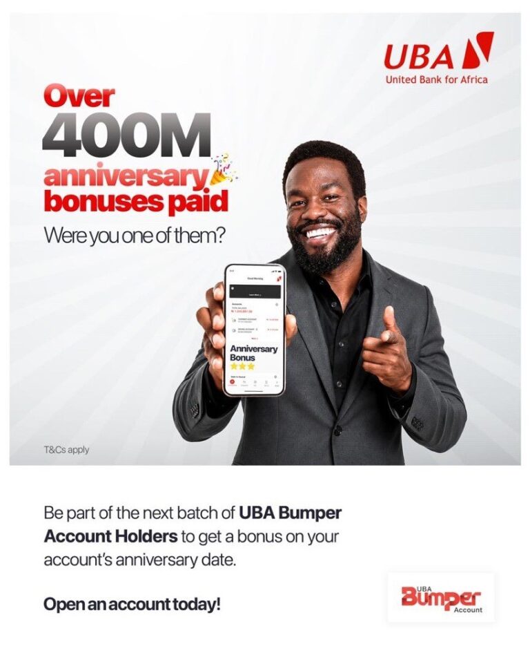 UBA Pays Over ₦400m to Customers Through Bumper Account