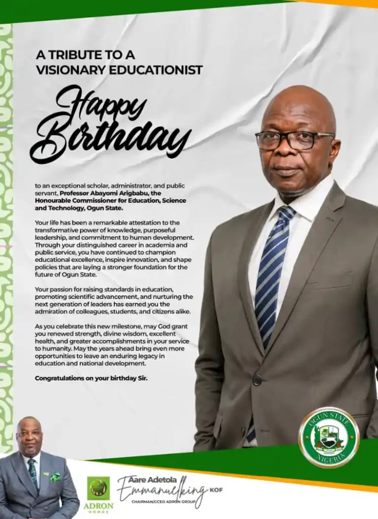 Emmanuelking Celebrates Prof. Arigbabu, Praises Ogun Education Reforms