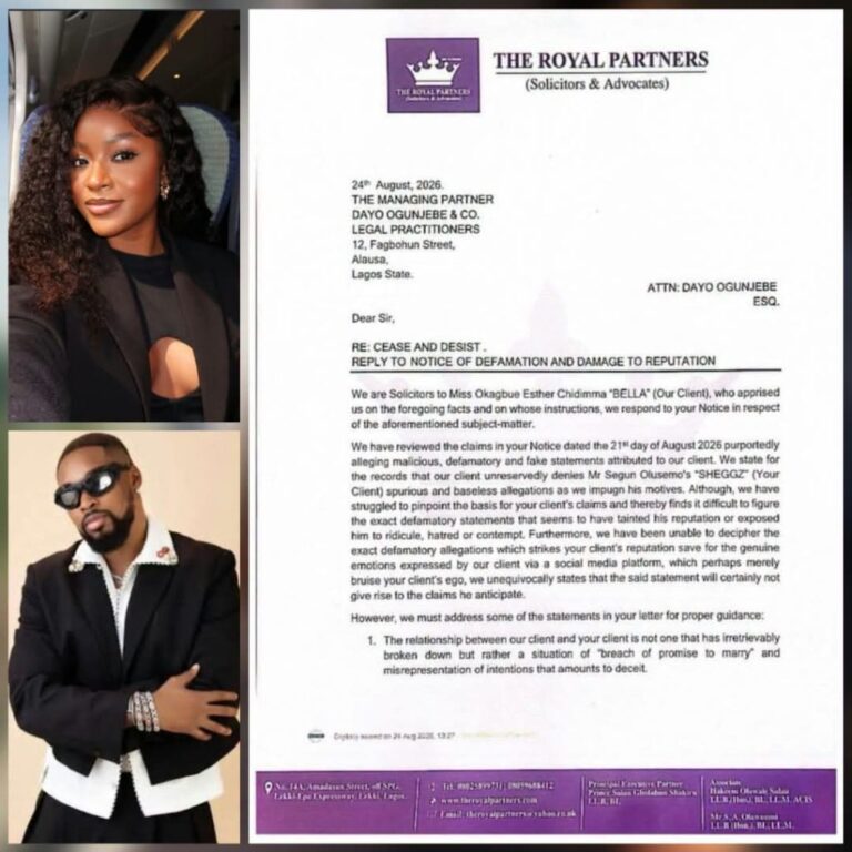 Bella Okagbue Hits Back at Sheggz’s Defamation Claims, Alleges Broken Marriage Promise, Loans
